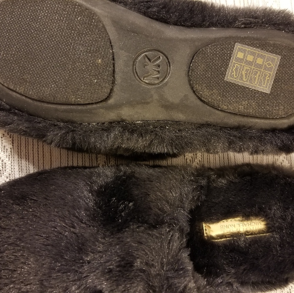 Brand New Michael Kors faux fur black slippers - Picture 3 of 6